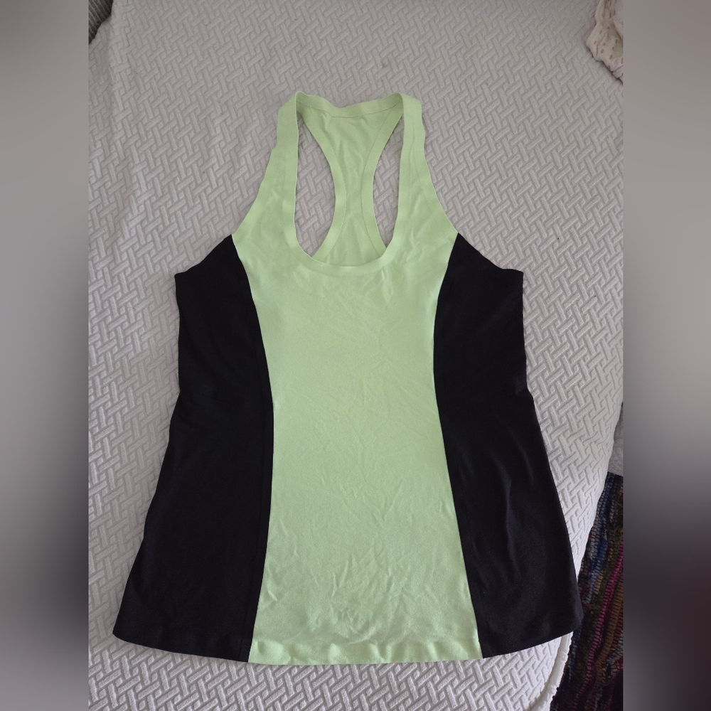 Lululemon Athletica Women's Lime and Black Racerback Top